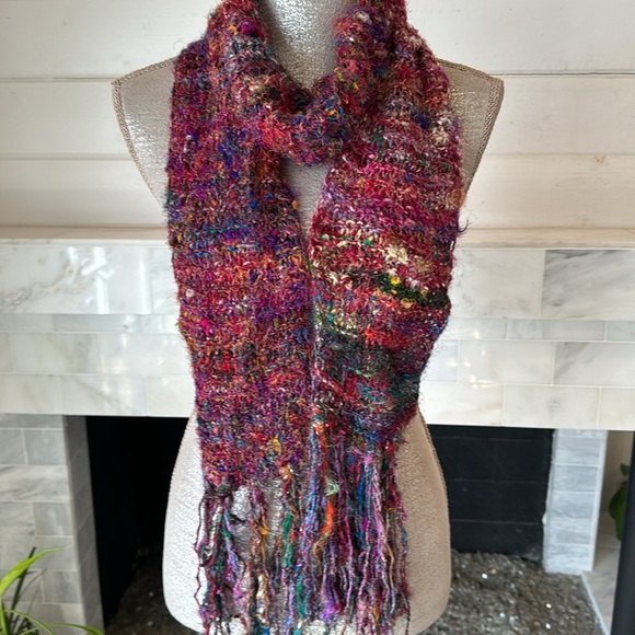 Nova Wear Woven Silk Multicolored Scarf Made in Nepal - Picture 2 of 8